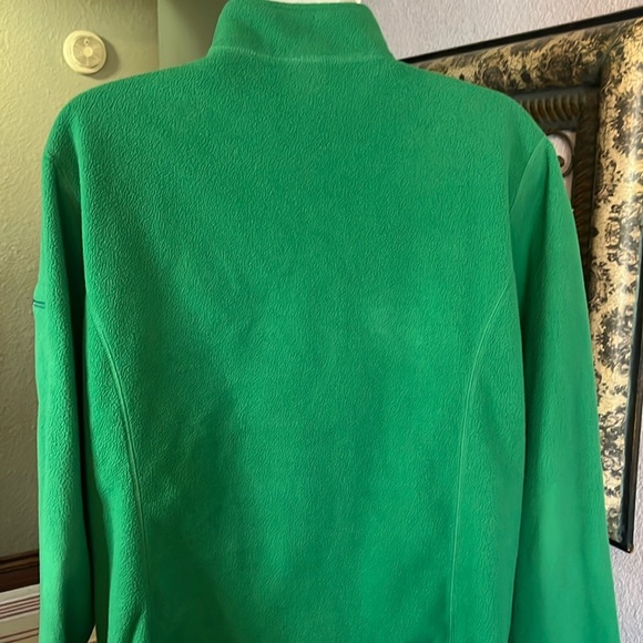 EUC LL BEAN Green Fleece Zip Jacket With Zip Pockets Sz L - Picture 7 of 10